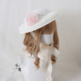 Black White Vintage Elegant Flat Hat