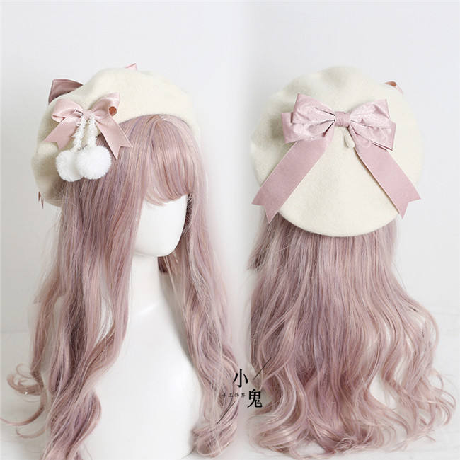 Bobbles Bow Sweet Lolita Beret