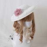 Black White Vintage Elegant Flat Hat