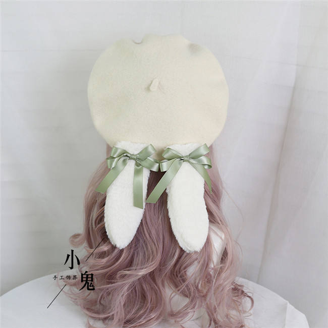 Sweet Bunny Ears Lolita Beret Multiple Wear Ways