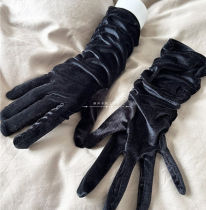 Black Velvet Long Gloves