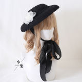 Black White Vintage Elegant Flat Hat