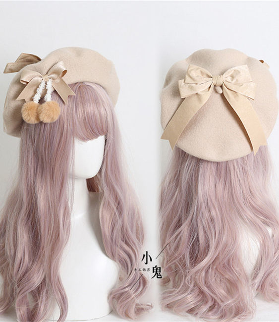 Bobbles Bow Sweet Lolita Beret