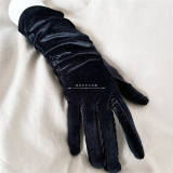 Black Velvet Long Gloves