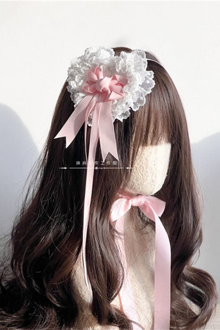 Love Heart Lace Flower Hairclip