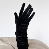 Black Velvet Long Gloves