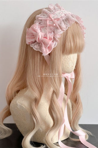 Hand-made Lace Bow Lolita Bonnet