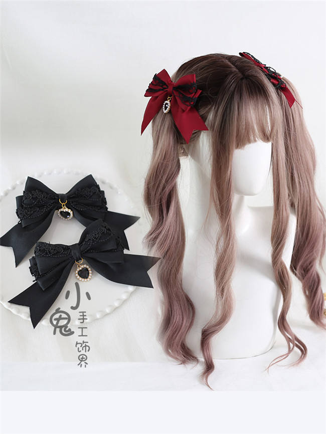 Dark Black Halloween Lolita Hairclip