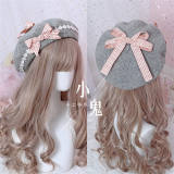 Lace Plaid Bow Sweet Lolita Beret