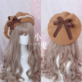 Lace Plaid Bow Sweet Lolita Beret