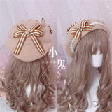 Lace Plaid Bow Sweet Lolita Beret