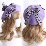 Polka Dots Bow Sweet Lolita Beret