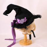 Flower Bow Halloween Witch Hat