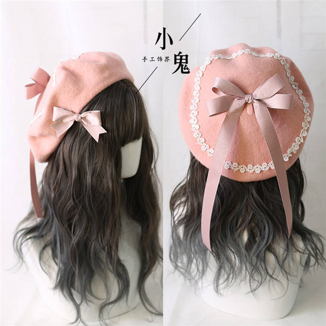 Lace Bow Vintage Lolita Beret