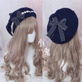 Lace Plaid Bow Sweet Lolita Beret