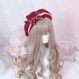 Lace Plaid Bow Sweet Lolita Beret
