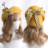 Polka Dots Bow Sweet Lolita Beret