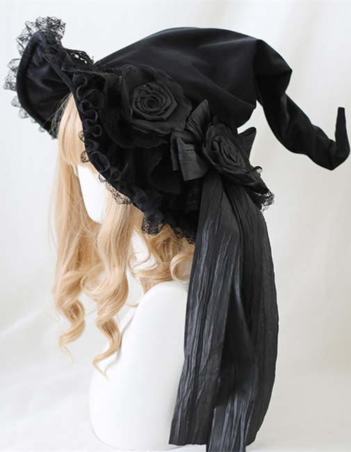 Pink Floral Good Witch Hat with Mesh Bow main image 0