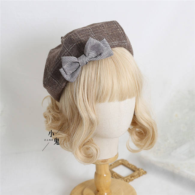 Vintage Plaid Lolita Beret