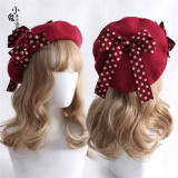 Polka Dots Bow Sweet Lolita Beret