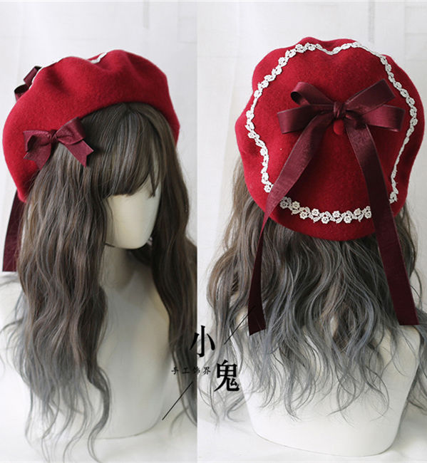 Lace Bow Vintage Lolita Beret