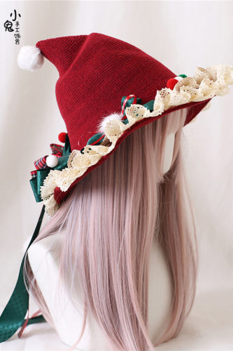 Lace Bow Christmas Witch Hat