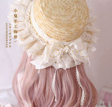 Daisy Lace Bow Straw Hat