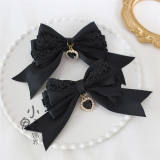 Dark Black Halloween Lolita Hairclip