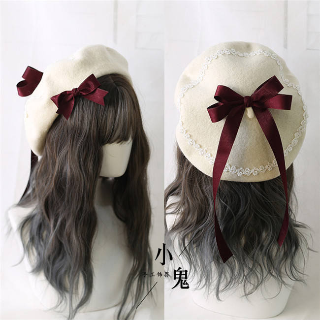 Lace Bow Vintage Lolita Beret