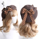 Polka Dots Bow Sweet Lolita Beret