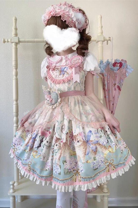 Dark Star Island Cat Fantasy Land Sweet Lolita OP, JSK, Skirt, Blouse and T-shirt