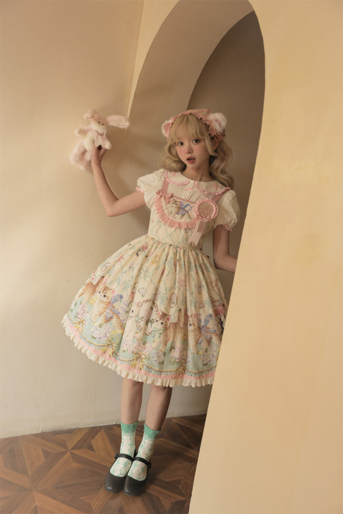 Dark Star Island Cat Fantasy Land Sweet Lolita OP, JSK, Skirt, Blouse and T-shirt