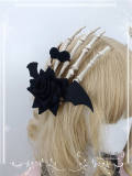 Dark Black Rose Skeleton Halloween Hairclip