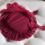 Hand-made Dots Yarn Flat Hat