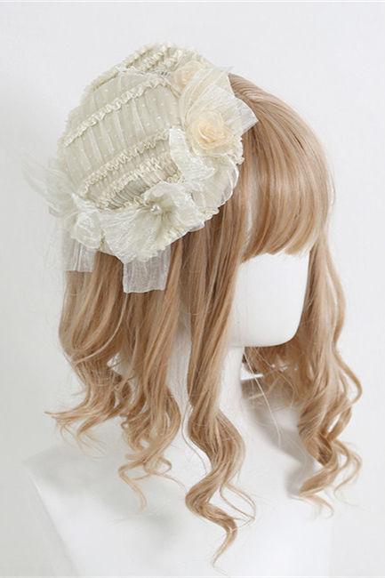 Flowers Bows Lace Flat Hat