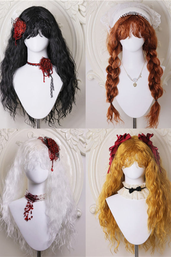 Halloween Vintage Long Curly Lolita Wigs