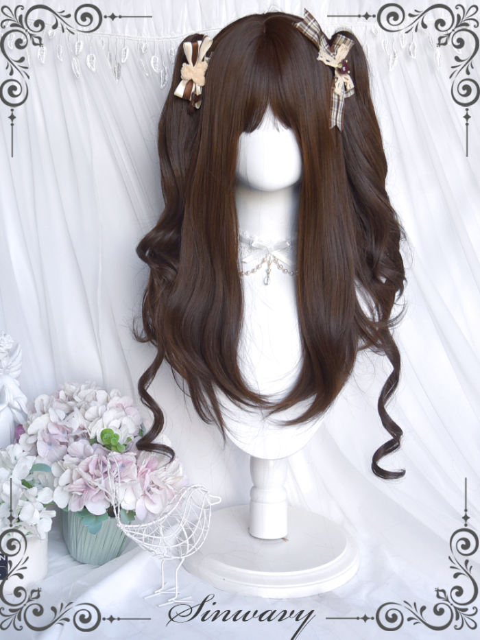 Long Curly Ponytails Blonde Lolita Wigs