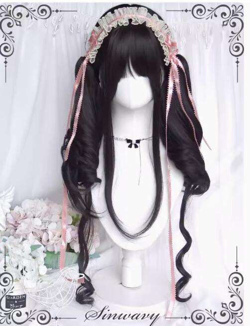 Long Curly Ponytails Blonde Lolita Wigs