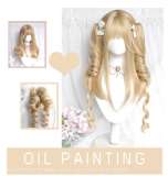 Gold Long Curly Ponytails Lolita Wigs