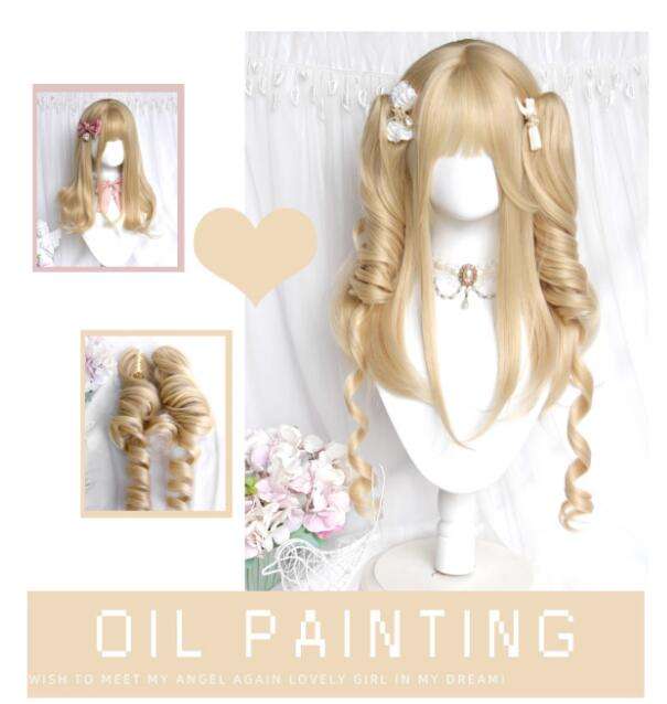 Long Curly Ponytails Blonde Lolita Wigs