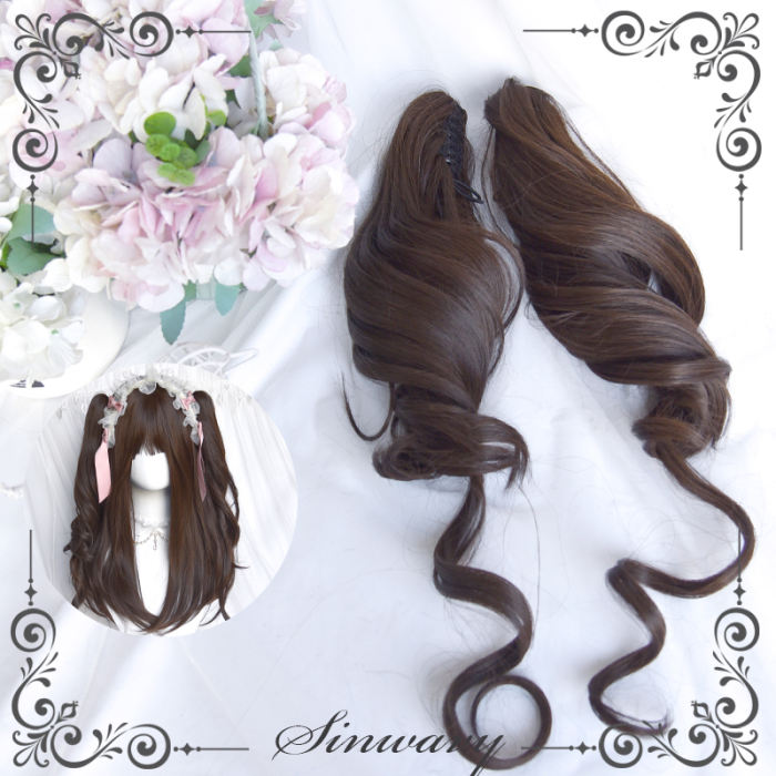 Long Curly Ponytails Blonde Lolita Wigs