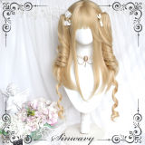 Gold Long Curly Ponytails Lolita Wigs