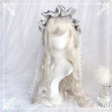 Silver White Natural Curly Lolita Wigs