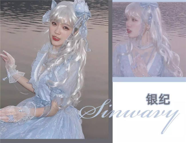 Silver White Natural Curly Lolita Wigs