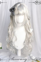 Silver White Natural Curly Lolita Wigs
