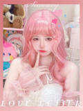 Love Letter Peach Pink Long Curly Lolita Wigs