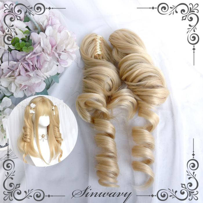 Long Curly Ponytails Blonde Lolita Wigs
