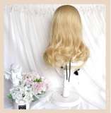 Gold Long Curly Ponytails Lolita Wigs