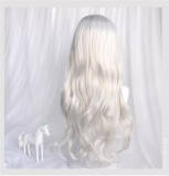 Silver White Natural Curly Lolita Wigs