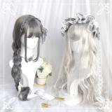 Silver White Natural Curly Lolita Wigs